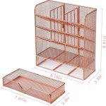 Spacrea Metal Pen Organizer, Pencil Holder for Desk, Desk Organizer with Drawer for School, Home, Art Supplies (Black) - Image 4